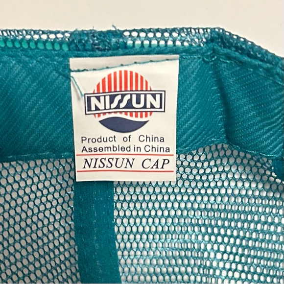 Nissun Pineapple Aqua and White SnapBack Trucker Mesh Hat Cap (NWOT) - Picture 6 of 6